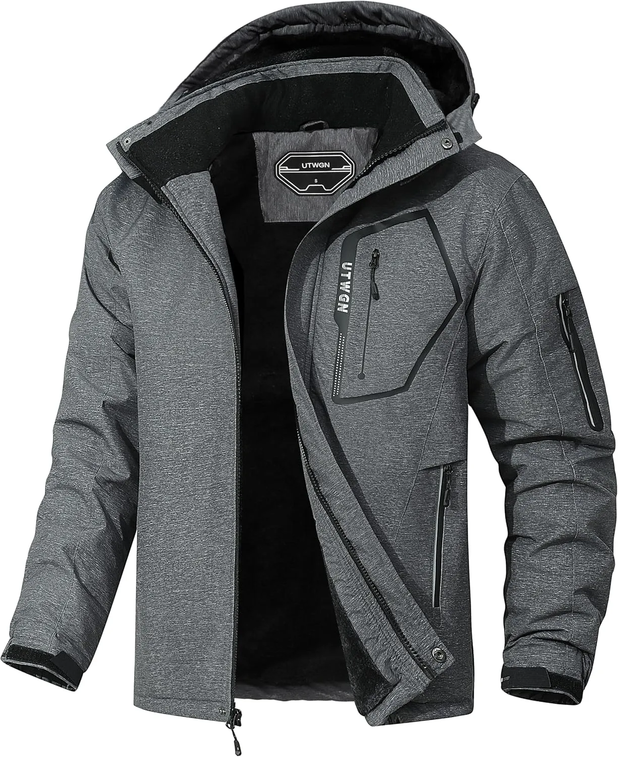 Men's Ski Jacket Winter Warm Snow Coat Waterproof Windbreaker Hooded Work Outerwear Snowboarding Jackets