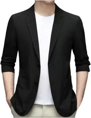 Mens Sports Coat And Summer Casual Short Sleeved Lapel Thin Suit Tops Ultra Thin Breathable Jacket Mens Dress Suit