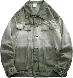 Men's Spring and Autumn Loose Casual Retro Workwear Denim Jacket