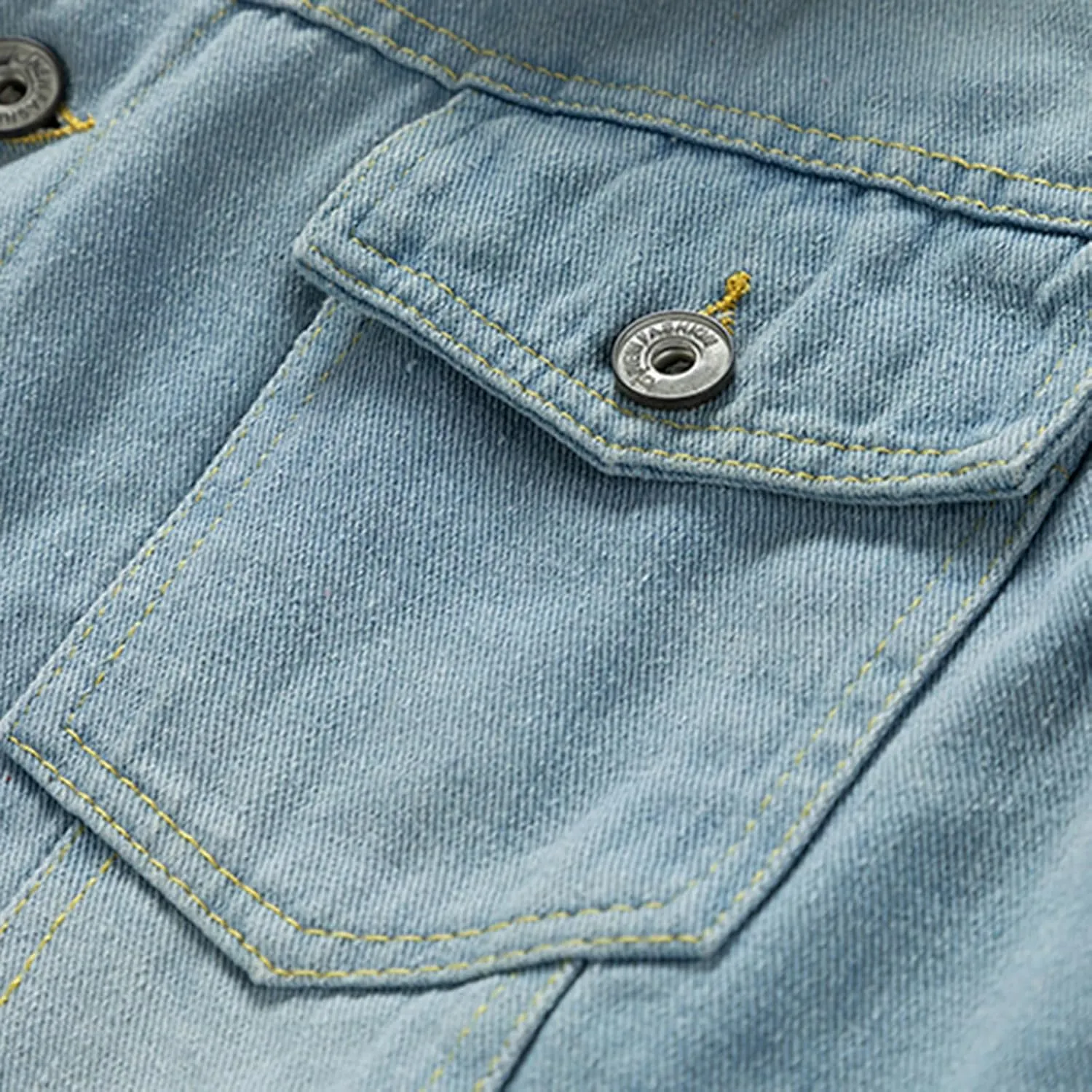 Men's Winter Coat: Fleece Lined Denim Jacket with Pockets, Big & Tall Sizes, Multicoloured