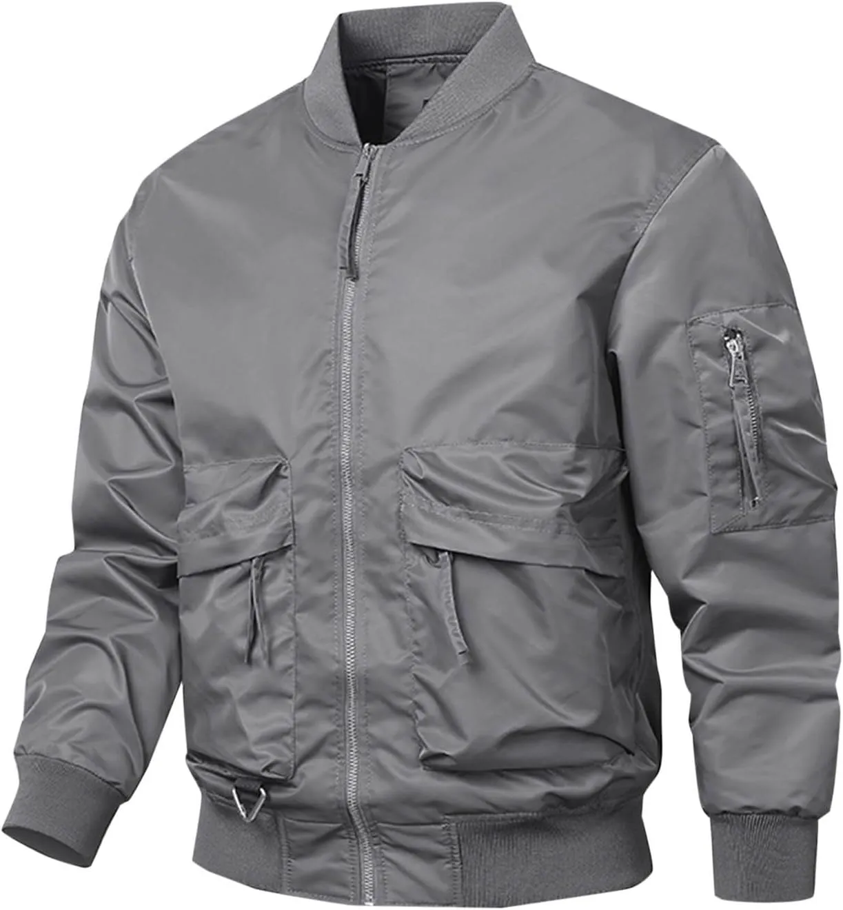 Mens Winter Coats Padded Bomber Jackets Warm Down Parkas Trendy Zip Up Jacket Thermal Cotton Overcoats with Pockets