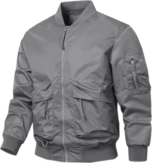 Mens Winter Coats Padded Bomber Jackets Warm Down Parkas Trendy Zip Up Jacket Thermal Cotton Overcoats with Pockets