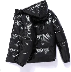 Men's Winter Puffer Jacket Thicken Winter Coat Warm Padded Jacket with Hood Full Zip Up Quilted Packable Down Jackets