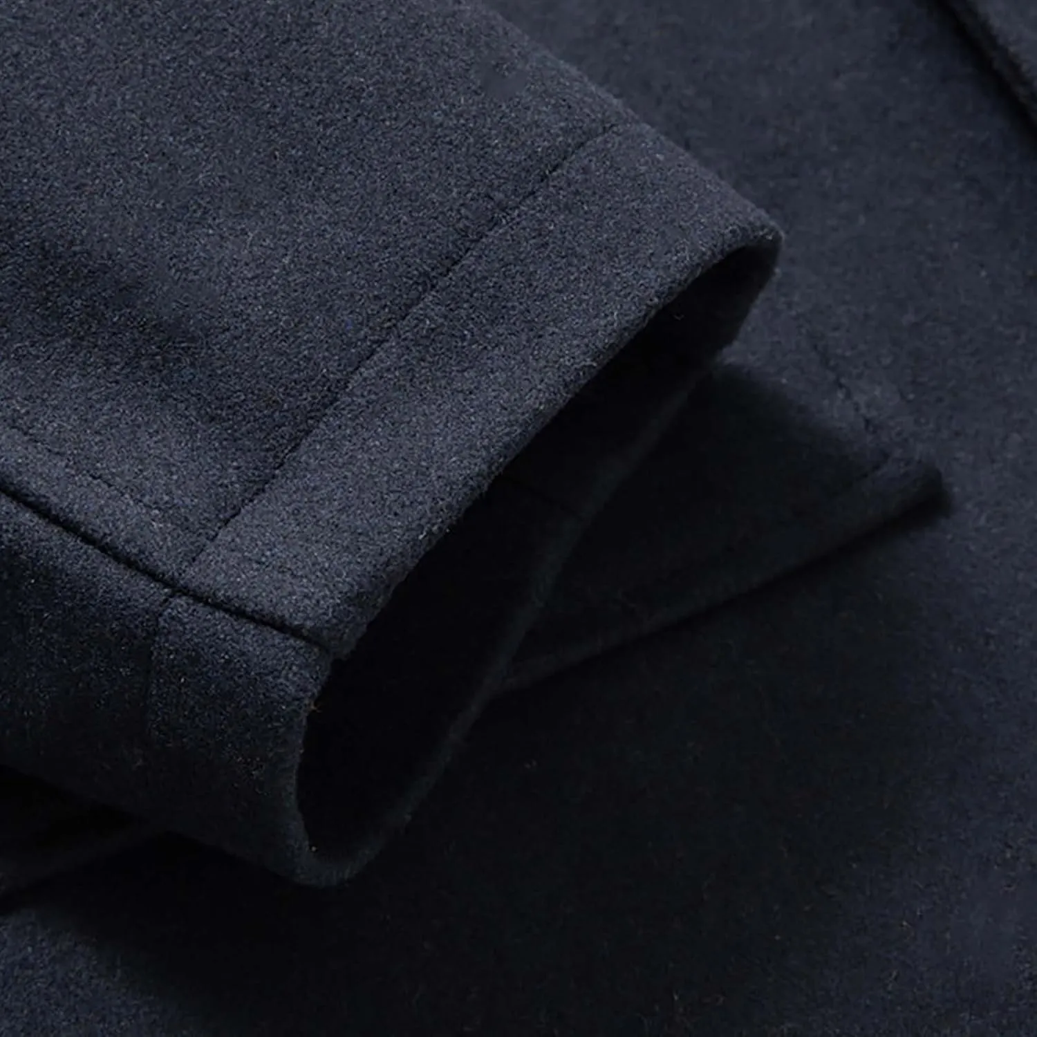 Mens Winter Trench Coats Wool Blend Quilted Padded Warm Long Jackets Slim Fit Long Sleeve Zip Up Outerwear