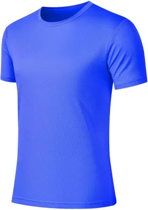 Mesh Workout Athletic Shirt for Men Crewneck Gym Shirts Quick Dry Athletic Short Sleeve T-Shirt Moisture Wicking Tops