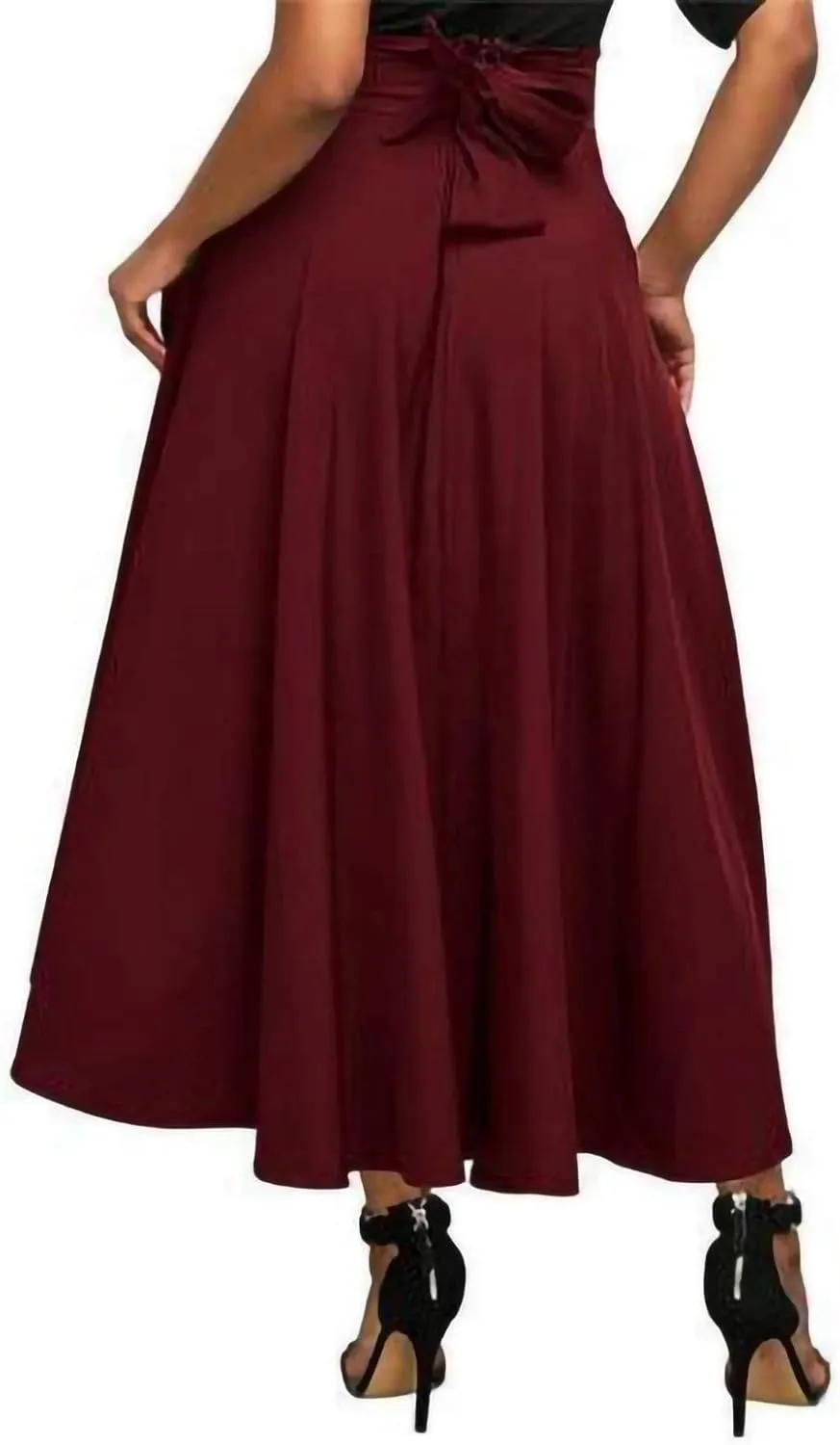 Midi Skirts for Women Trendy Long Maxi Skirt Dressy Casual Skirts Summer High Waisted A-Line Pleated Skirt with Pockets
