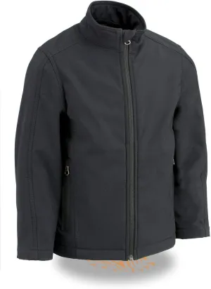 Milwaukee Leather LKY1965 Youth Size Black Waterproof Lightweight Zipper Front Soft Shell Jacket