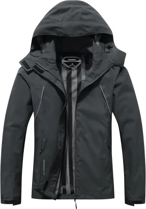 MOERDENG Women's Waterproof Rain Jacket Outdoor Lightweight Hooded Raincoat for Hiking Travel