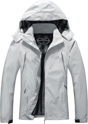 MOERDENG Women's Waterproof Rain Jacket Outdoor Lightweight Hooded Raincoat for Hiking Travel