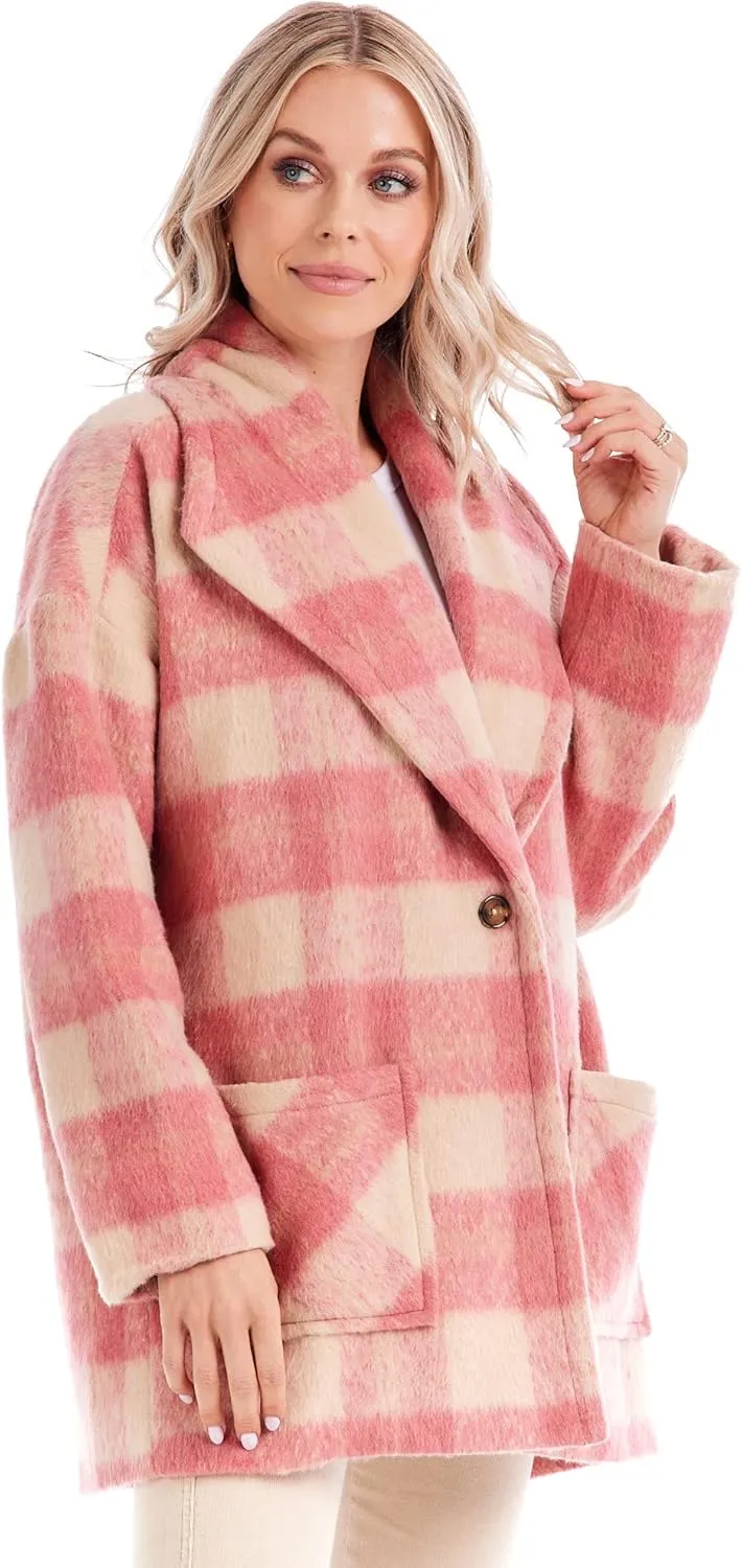 Mud Pie Women's Boston Plaid Coat
