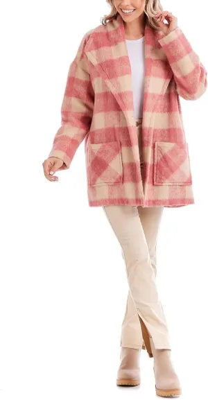 Mud Pie Women's Boston Plaid Coat