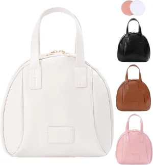 Multi-layered Shell-Shaped Cosmetic Bag,Portable Makeup Bag,Leather Waterproof Cosmetic Bag,Travel Makeup Bag (White)