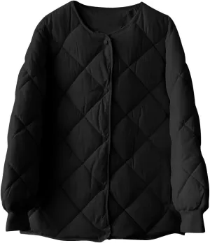 NATHGAM Women Cropped Cotton Padded Jacket 2023 Winter Lightweight Warm Soft Jacket Coat Casual Outdoor Button Down Outerwear