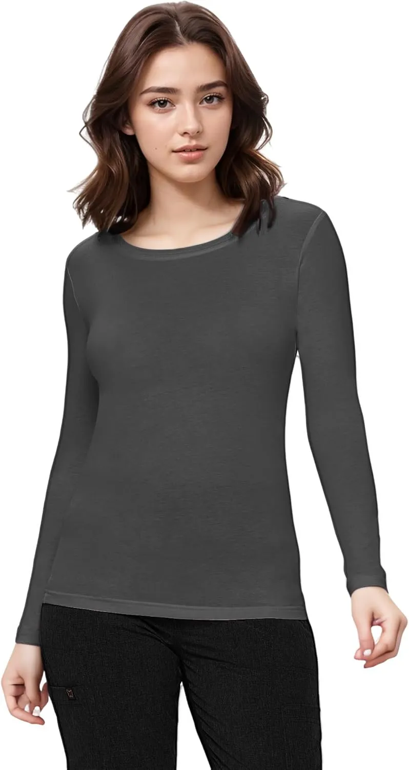 Natural Uniforms Women's Under Scrub Tee Crew Neck Long Sleeve T-Shirt