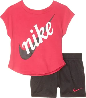 Nike Kids Baby Girl's Script Futura Tee & Shorts Set