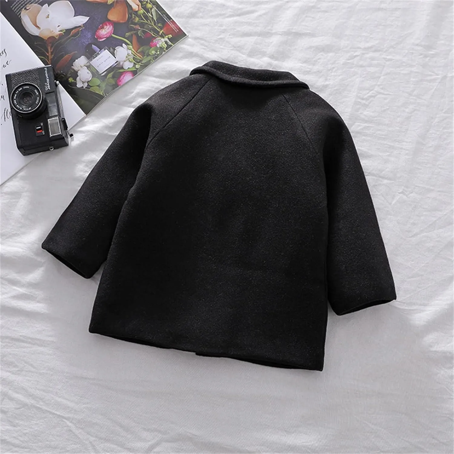 Notched Boys Coat Girls Trench Kids Jacket Wool Collar Baby Breasted Plaid Coat Coat Double Toddler Boys Raincoat