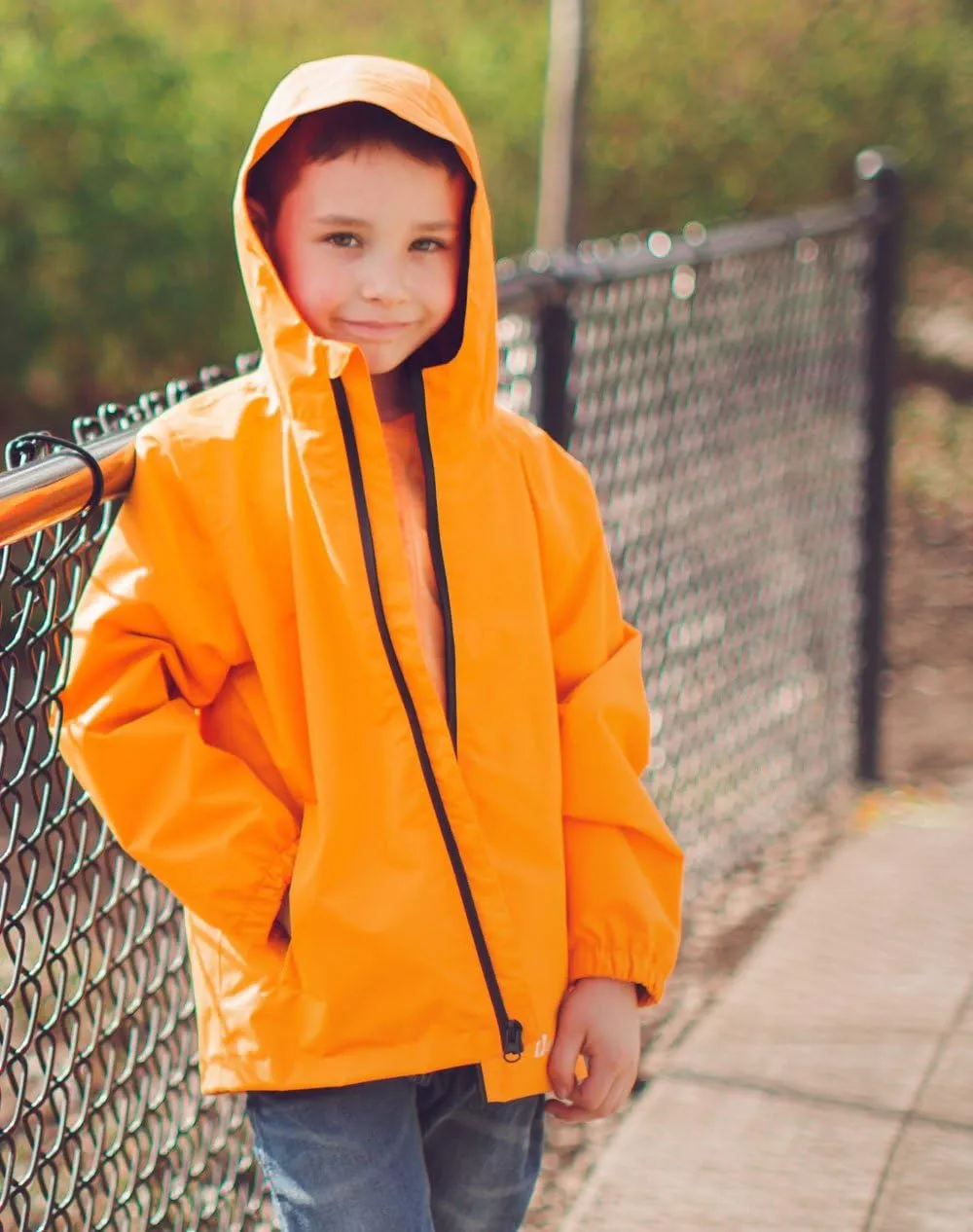 OAKI Rain Wind Shell Jacket for Kids/Toddlers, Waterproof, Breathable, Lightweight with Hood