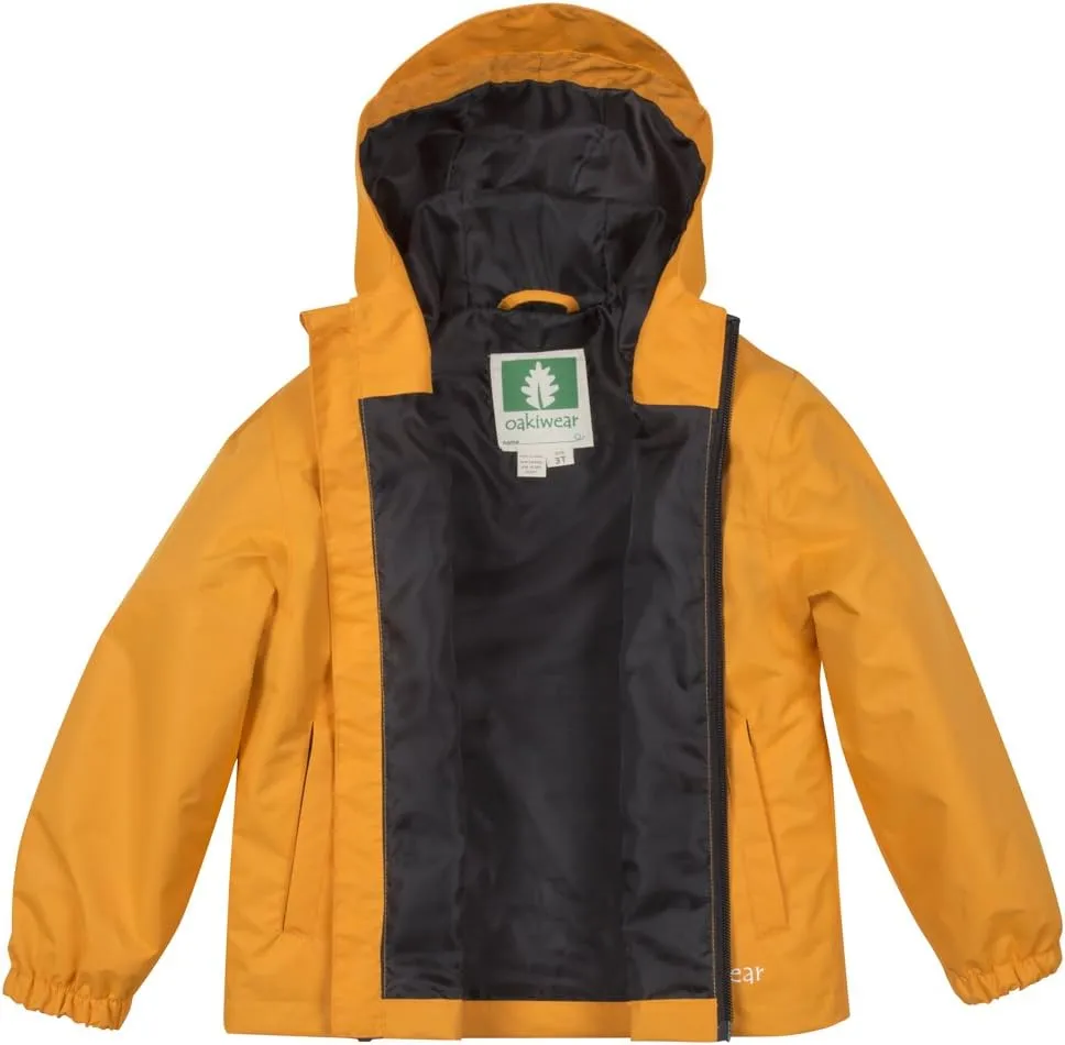 OAKI Rain Wind Shell Jacket for Kids/Toddlers, Waterproof, Breathable, Lightweight with Hood