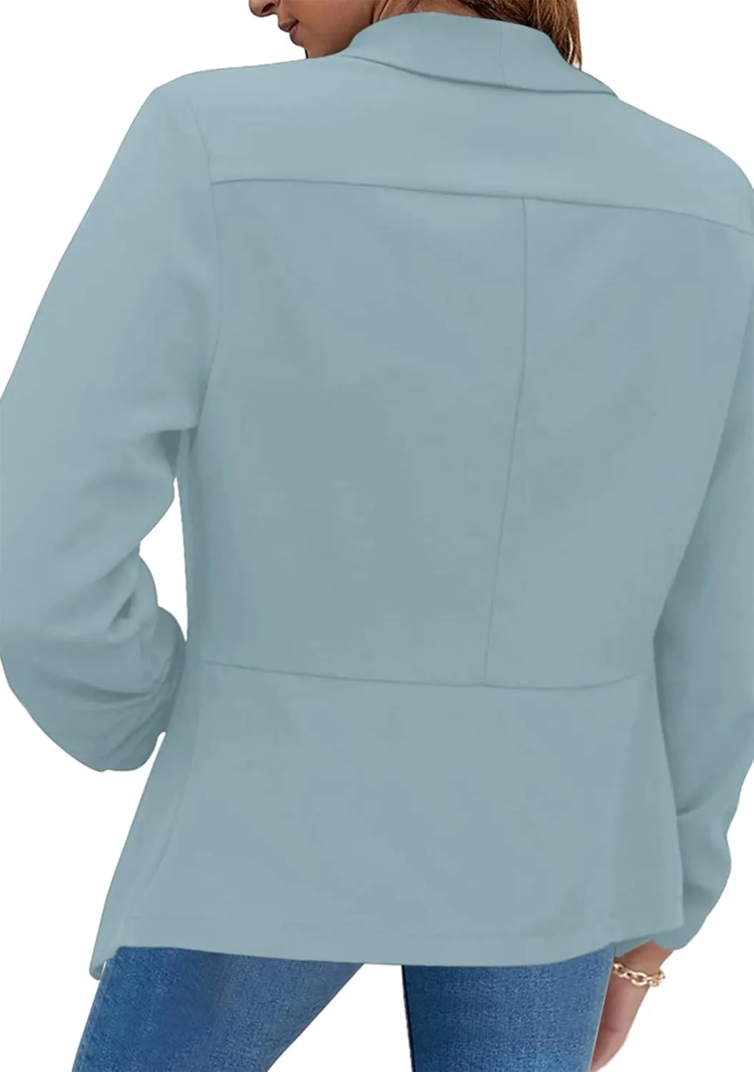 OMZIN Women's Casual Long Sleeve Lapel Blazers Fashion Business Office Work Slim Formal Suit Jackets