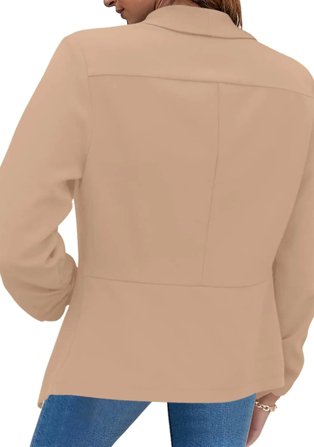 OMZIN Women's Casual Long Sleeve Lapel Blazers Fashion Business Office Work Slim Formal Suit Jackets