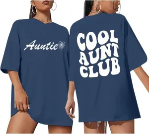 Oversized in My Aunts Era Shirts for Women Auntie Tshirt Funny Aunt Letter Print Gift Tee Tops