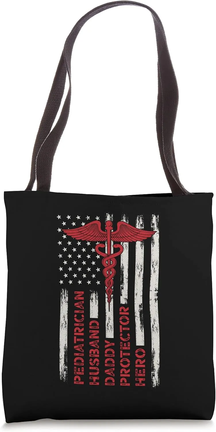 Pediatrician Husband Daddy Protector Hero Doctor Dad Tote Bag