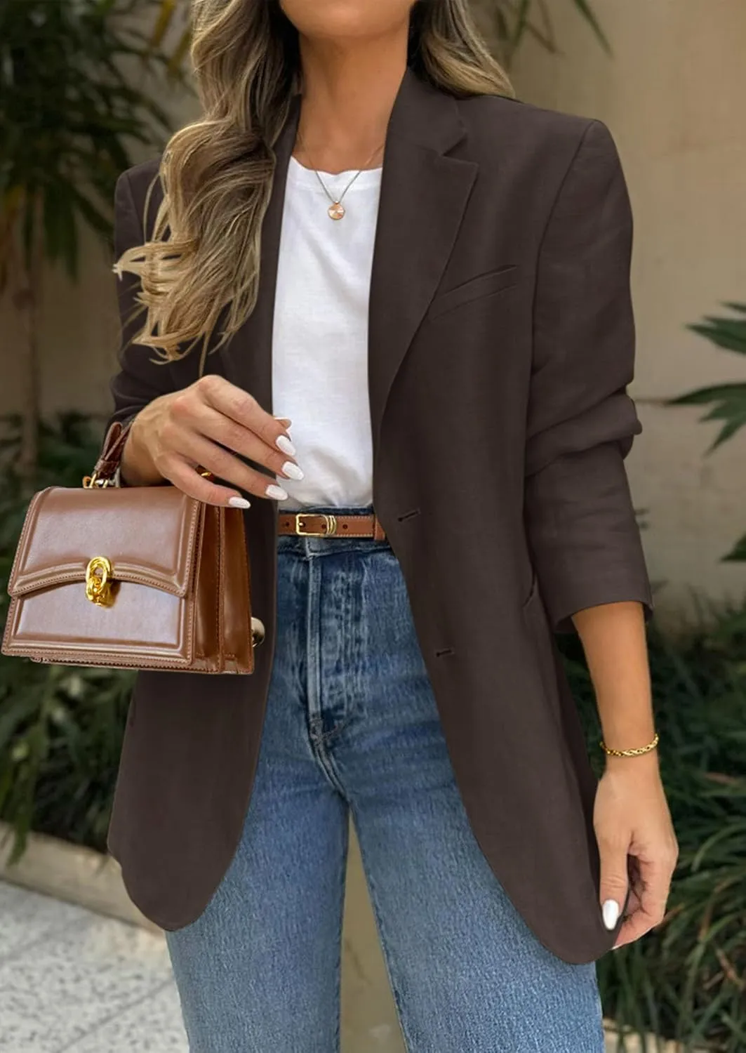 PRETTYGARDEN 2025 Blazers for Women Business Casual Long Sleeve Lapel Open Front Suit Jacket Work Blazer with Pockets