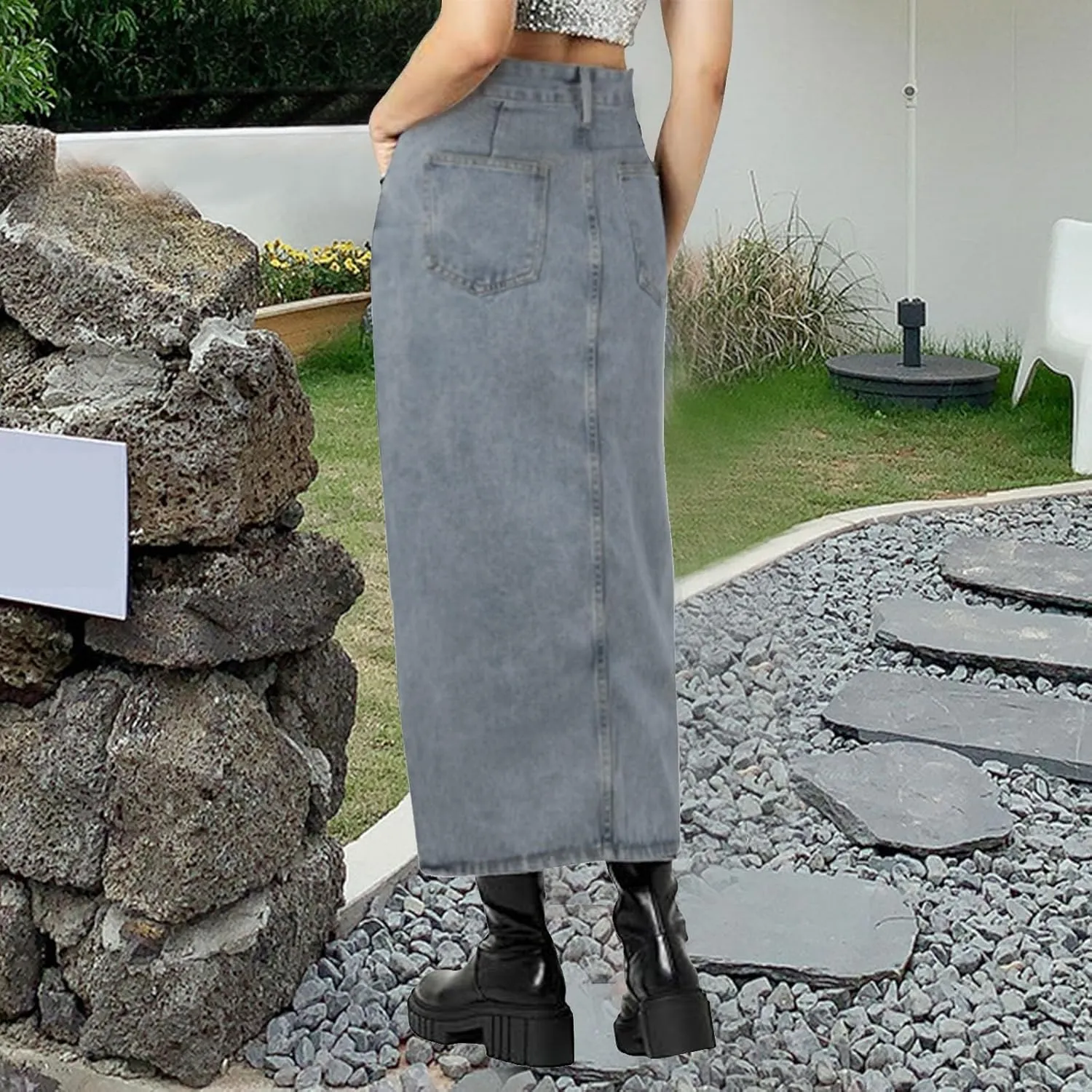 Pure Desire Denim Half Skirt Women's High Waist Wrapped Hip Skirt Summer New Vintage Extra Long Bed Skirt Full 21
