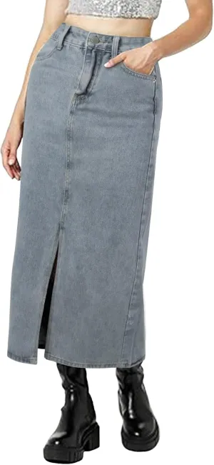 Pure Desire Denim Half Skirt Women's High Waist Wrapped Hip Skirt Summer New Vintage Extra Long Bed Skirt Full 21