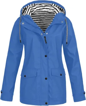 Rain Coats for Women Lightweight Windbreaker Raincoat Plus Size Waterproof Jacket with Hood