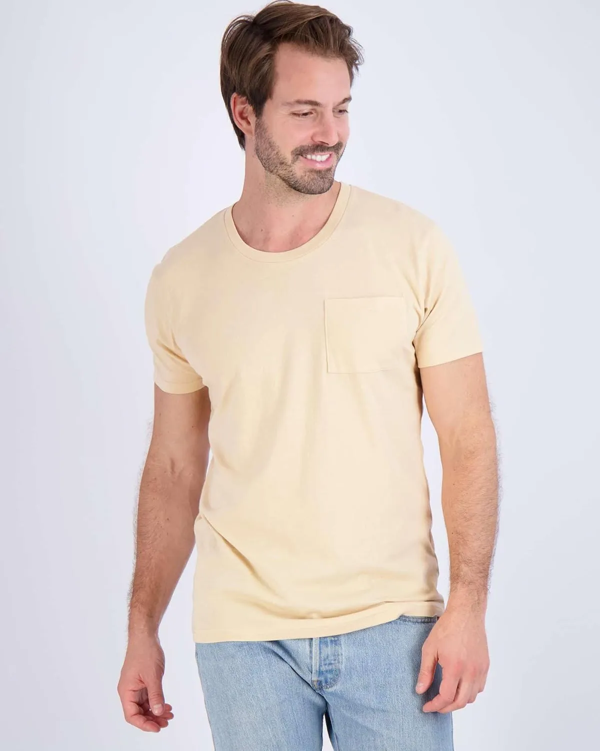 Real Essentials 4 Pack: Men's Cotton Performance Short Sleeve Crew Neck Pocket T-Shirt Athletic Top (Available in Big & Tall)