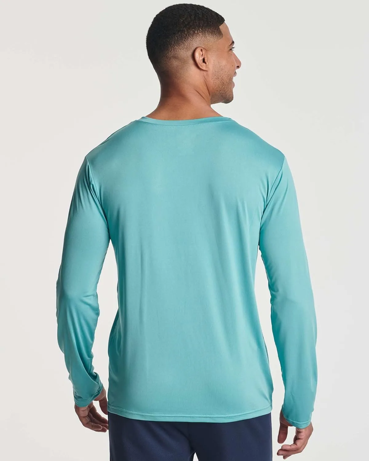 Real Essentials 4 Pack: Men's Dry-Fit Active Athletic Long Sleeve Pocket Crew T-Shirt Outdoors UPF 50 S-5XLT