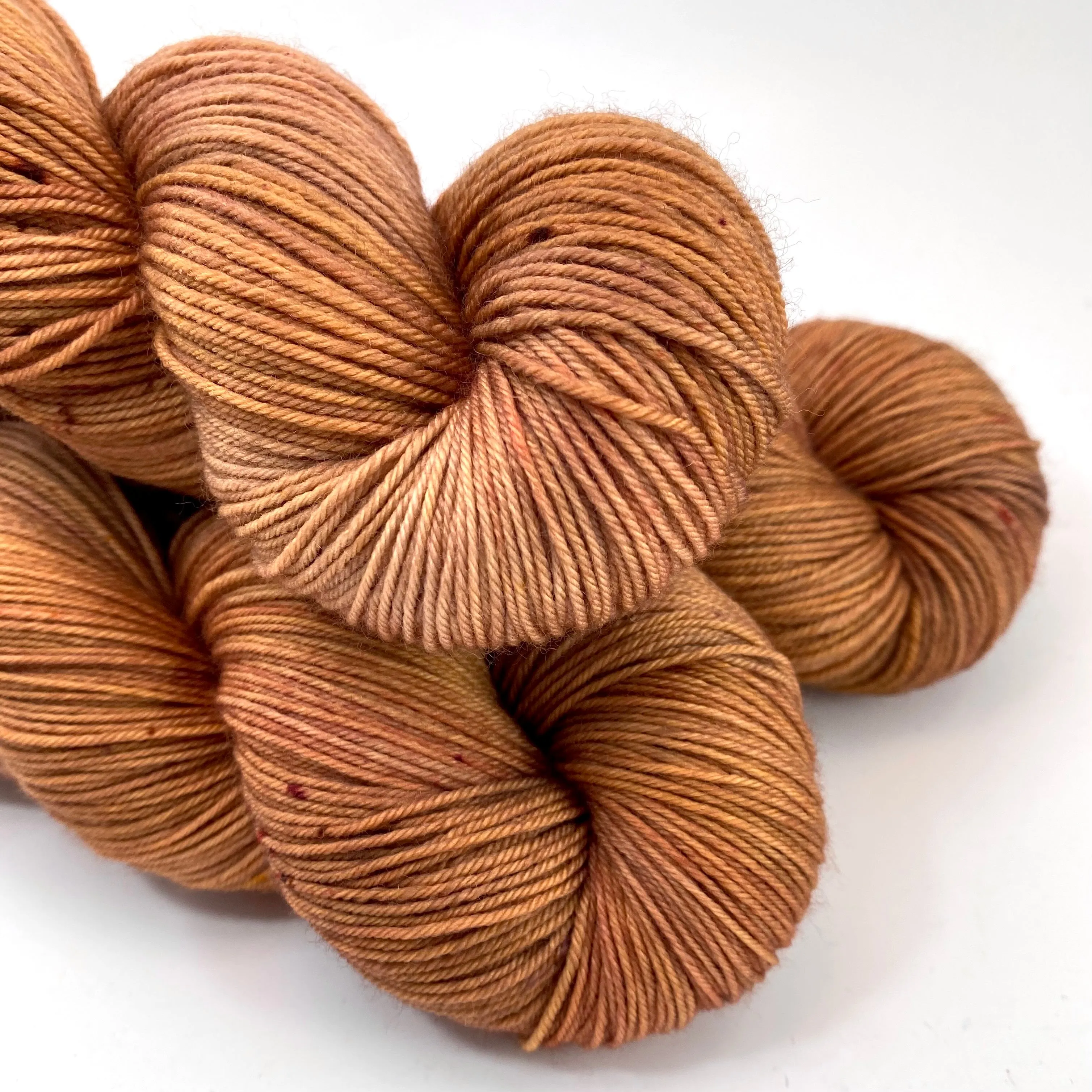 RESERVED for Layla** Hand Dyed Yarn "Bittersweet” Orange Gold Copper Peach Rust Pumpkin Caramel Speckled Polwarth DK Superwash 246yds 100g x 8 Hanks