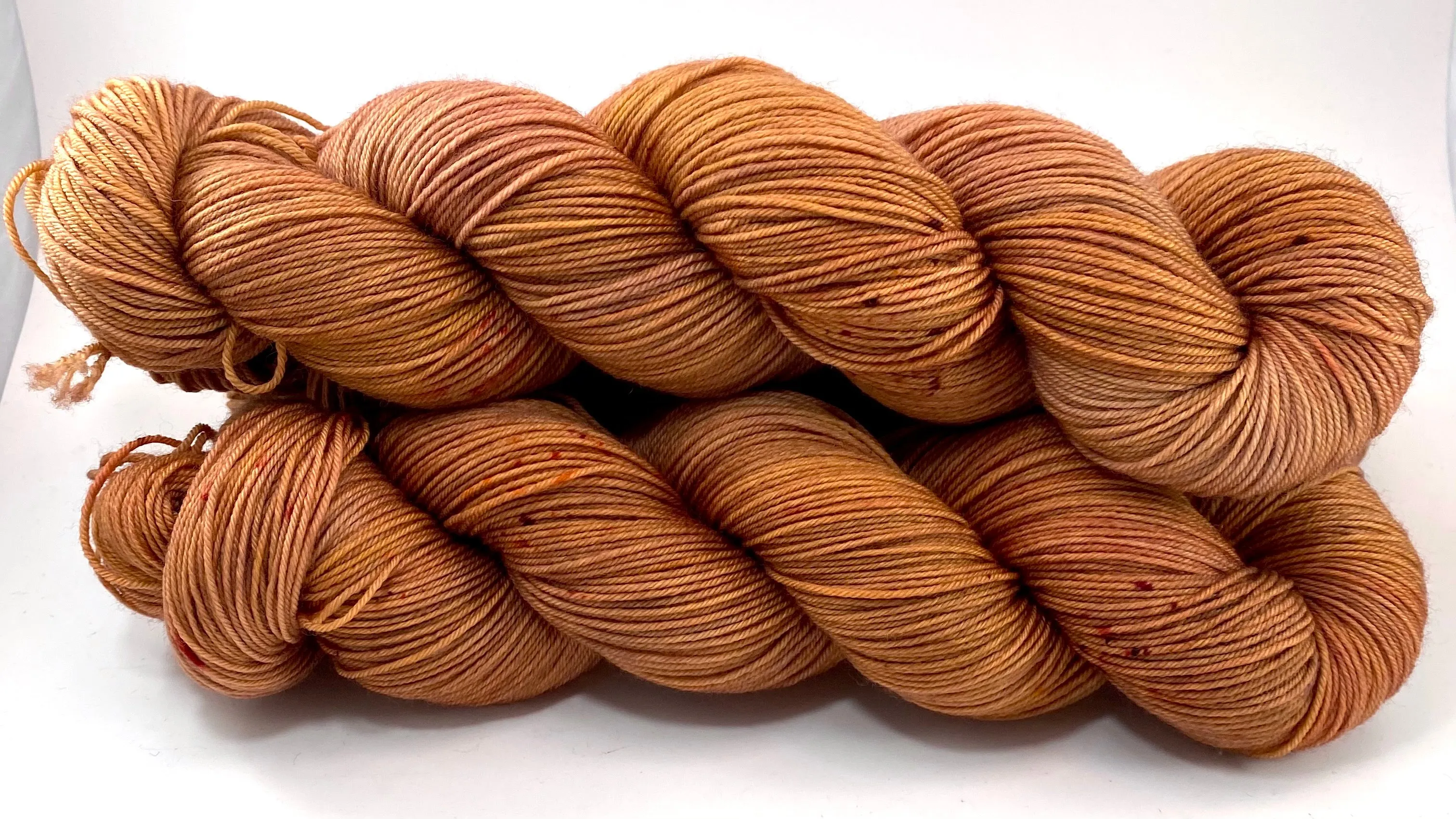 RESERVED for Layla** Hand Dyed Yarn "Bittersweet” Orange Gold Copper Peach Rust Pumpkin Caramel Speckled Polwarth DK Superwash 246yds 100g x 8 Hanks