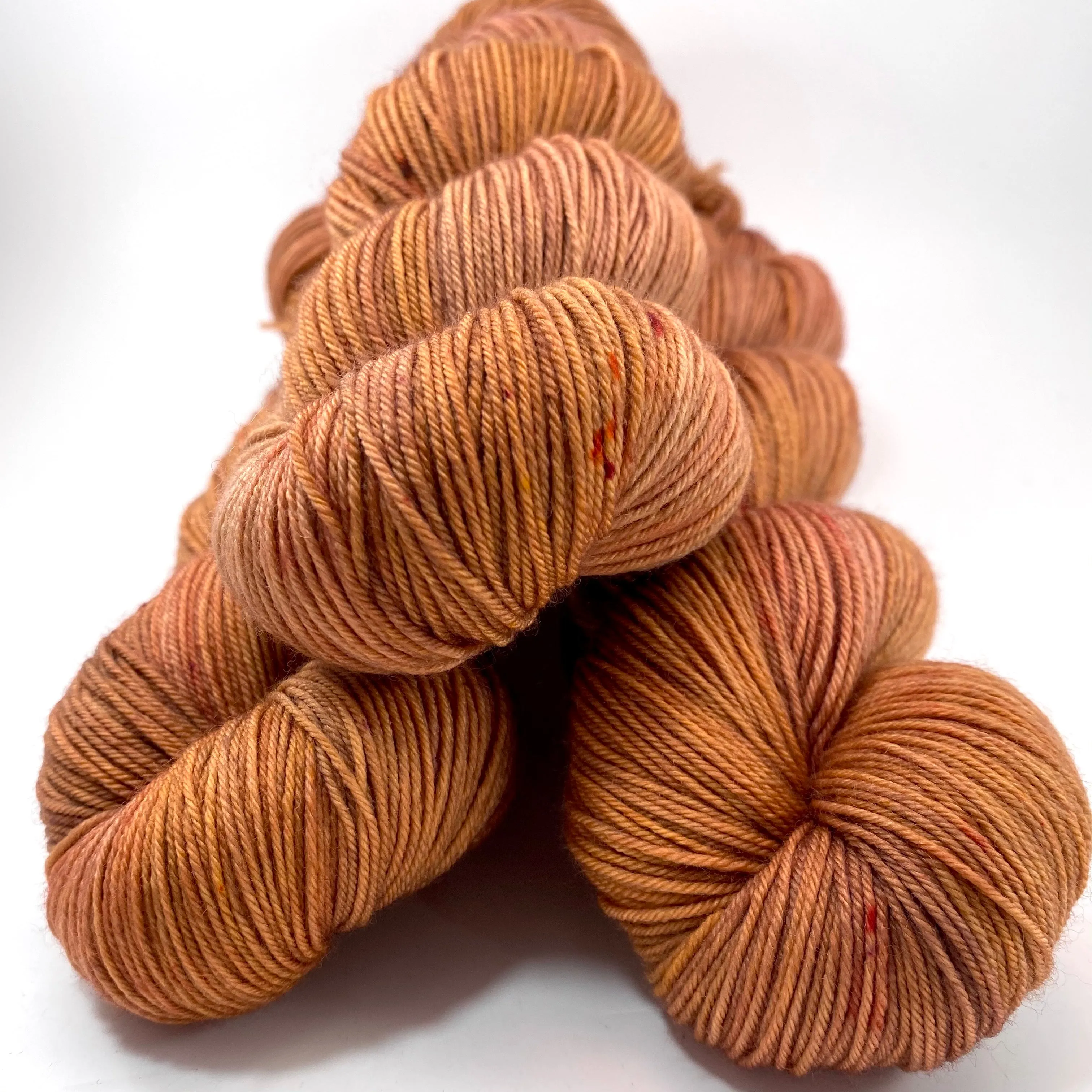 RESERVED for Layla** Hand Dyed Yarn "Bittersweet” Orange Gold Copper Peach Rust Pumpkin Caramel Speckled Polwarth DK Superwash 246yds 100g x 8 Hanks
