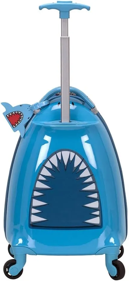 Rockland Jr. Kids' My First Hardside Spinner Luggage,Telescoping Handles, Shark, Carry-On 19-Inch