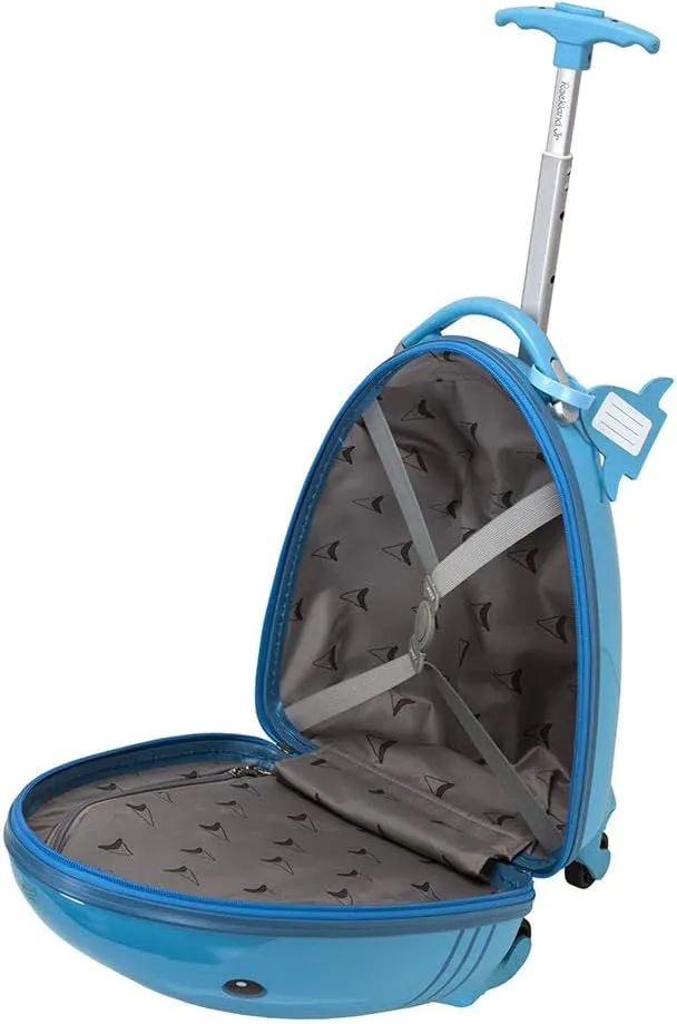 Rockland Jr. Kids' My First Hardside Spinner Luggage,Telescoping Handles, Shark, Carry-On 19-Inch