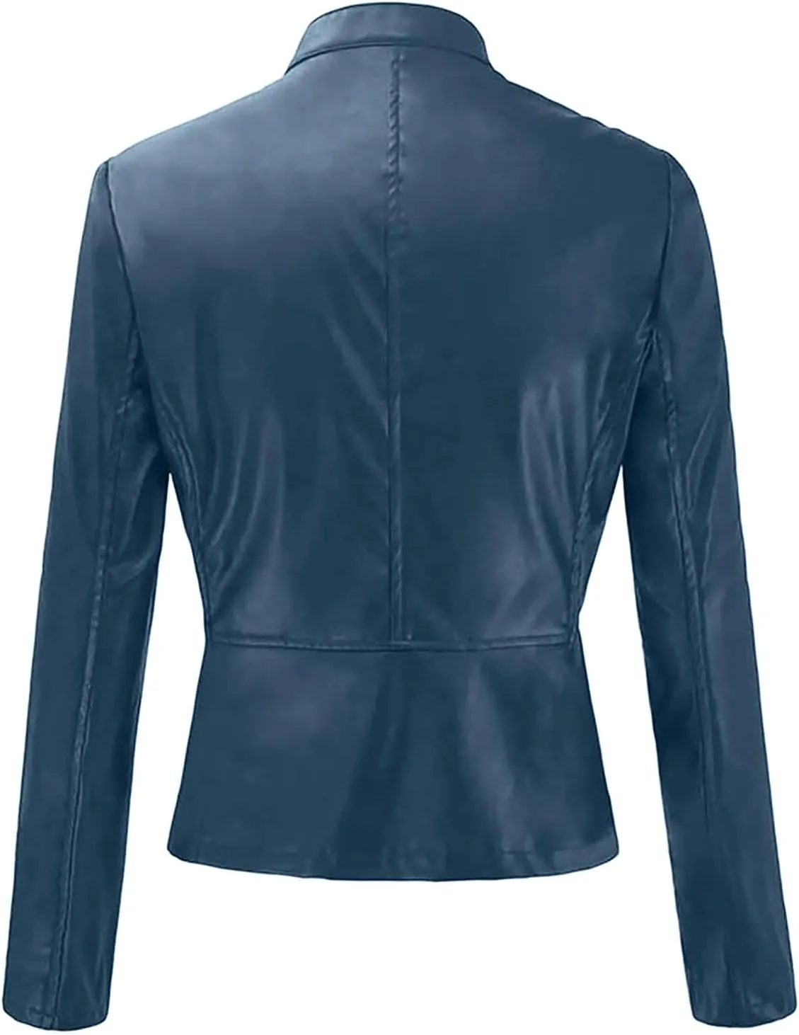 Ruziyoog Women's Faux Leather Jacket Lightweight Casual Zip Up Slim Short Moto PU Coat Motorcycle Bomber Jackets Outwear
