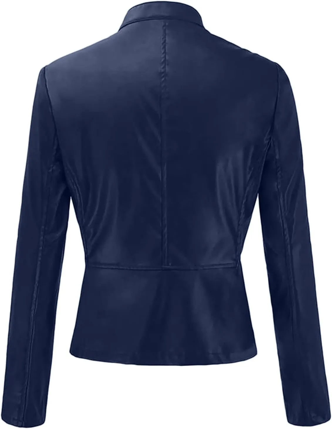 Ruziyoog Women's Faux Leather Jacket Lightweight Casual Zip Up Slim Short Moto PU Coat Motorcycle Bomber Jackets Outwear