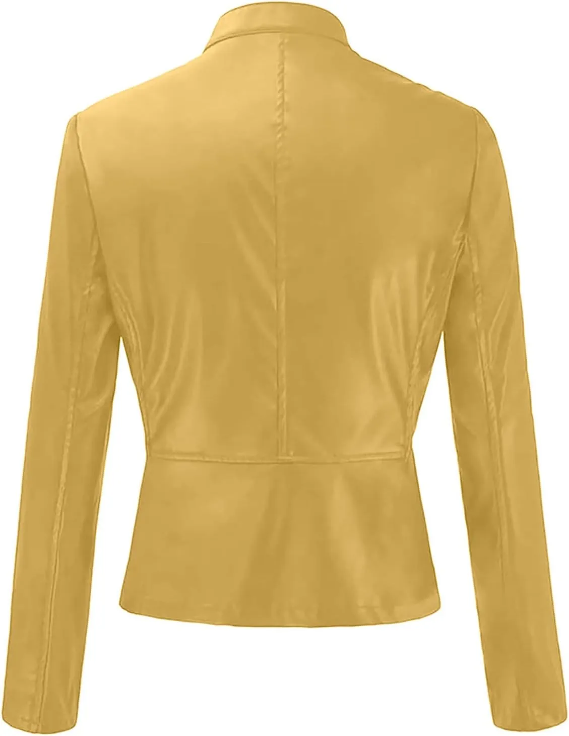 Ruziyoog Women's Faux Leather Jacket Lightweight Casual Zip Up Slim Short Moto PU Coat Motorcycle Bomber Jackets Outwear
