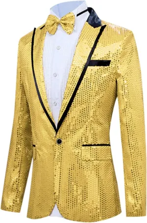 Sequin Blazer Metallic Suit Disco Prom Shiny Jacket Wedding Party Banquet Fashion Tuxedo for Mens Adult