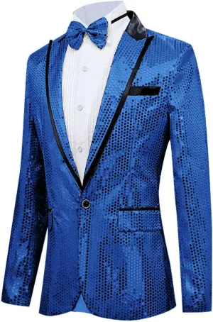 Sequin Blazer Metallic Suit Disco Prom Shiny Jacket Wedding Party Banquet Fashion Tuxedo for Mens Adult