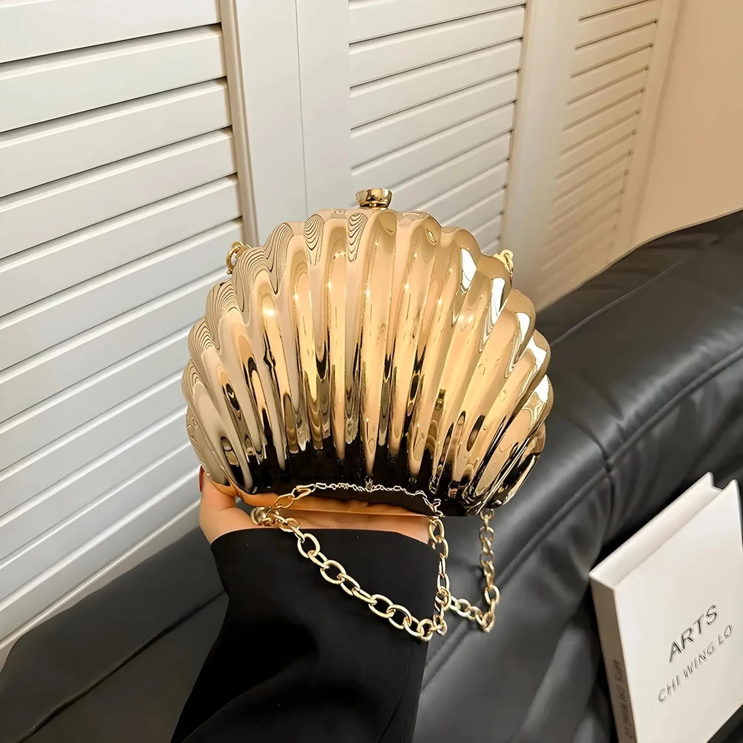 Shell purse Clutch bag VanThai Le - Bag Arclylic Women Evening Clutch Designer Handbag Purse In Shoulder with Removable Chain