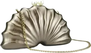Shell purse Clutch bag VanThai Le - Shell Clutch Bag Acrylic women wedding evening party ivory pearl color purse handbag