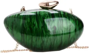 Shell Shape Acrylic Clutch Women 2025 Trendy Metallic Evening Bag Shiny Egg Purses and Handbags for Wedding Party
