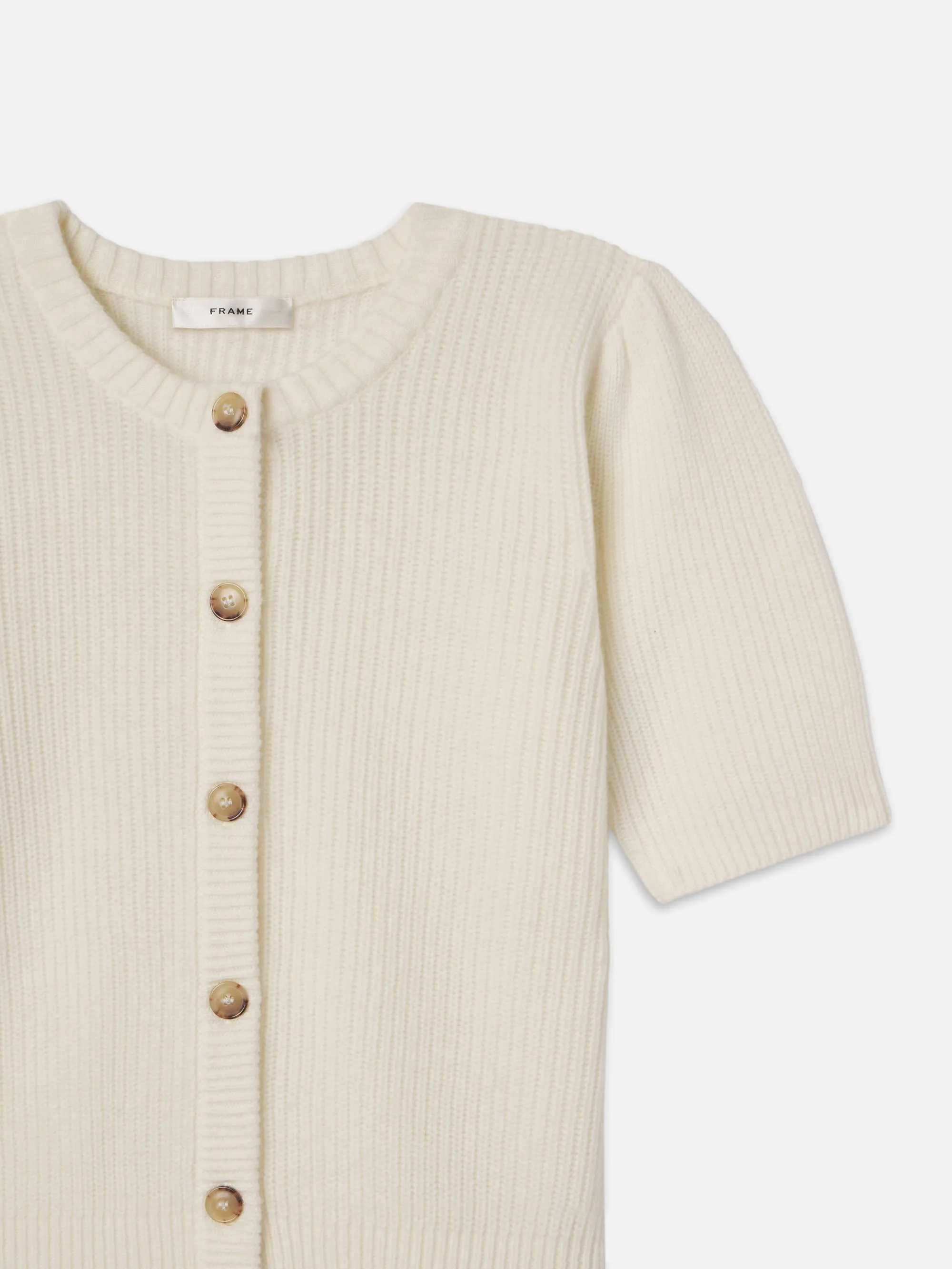Shrunken Short Sleeve Cardi -- Cream