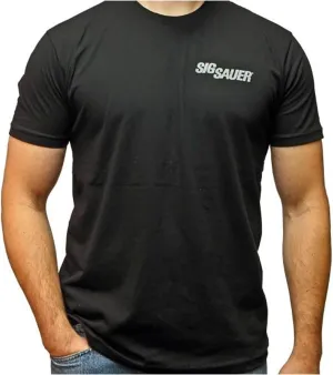 Sig Sauer Men's Crew Neck Short Sleeve Tee - Lightweight Breathable Cotton Casual Everyday Active Shooting Logo T-Shirt