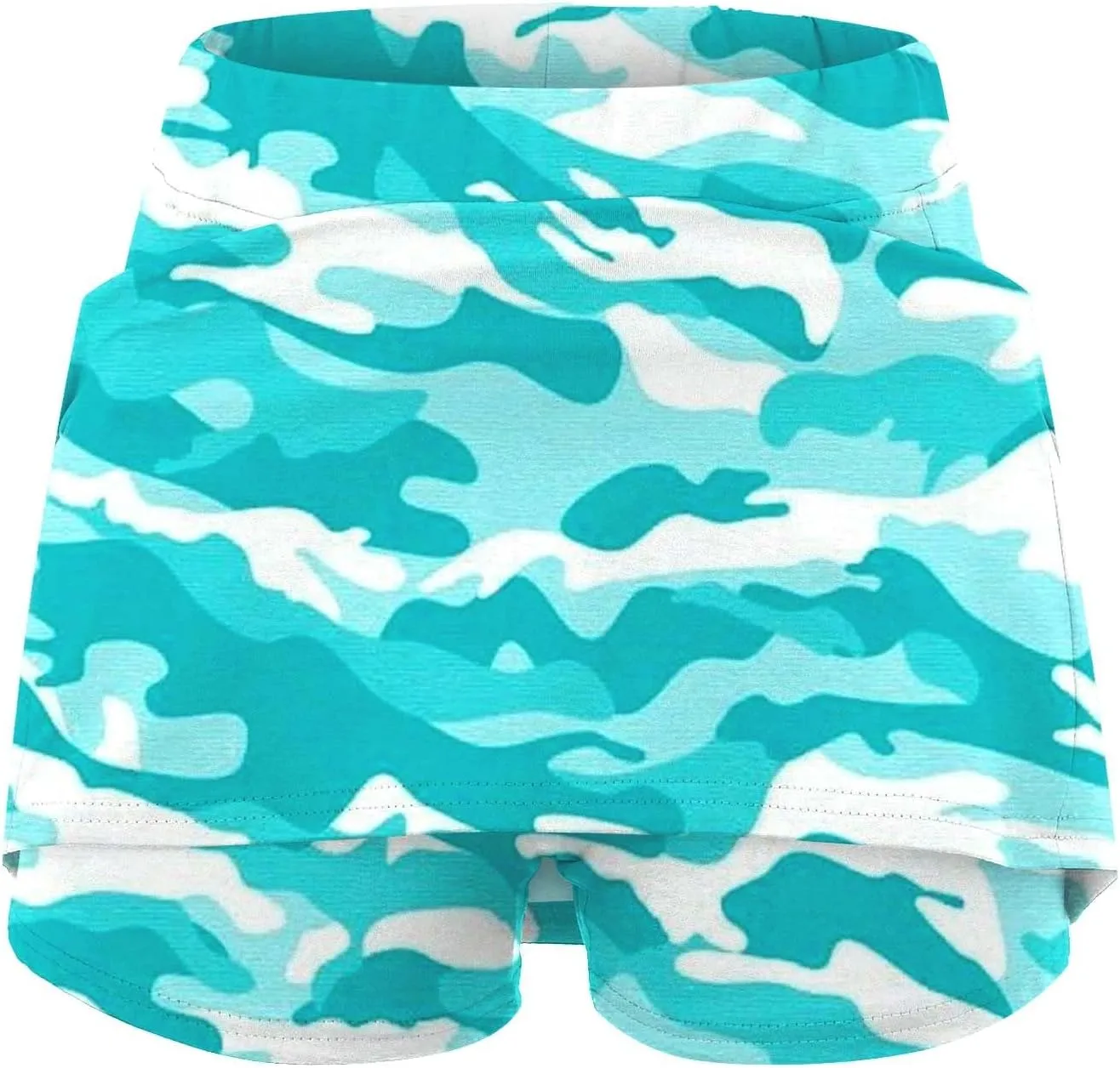 Skorts for Woman Athleisure Skirt with Pockets Camouflage Printed Mid Rise Skirts Tennis Tummy Control High Waisted