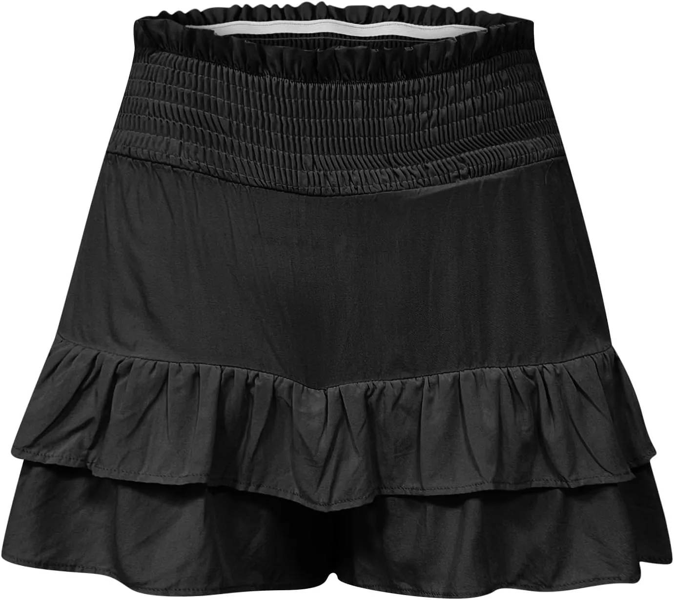 Skorts for Woman Ruched High Waisted Flowy Shorts Boho Ruffle Tiered Mini Skirts 2025 Trendy Casual Summer Outfits