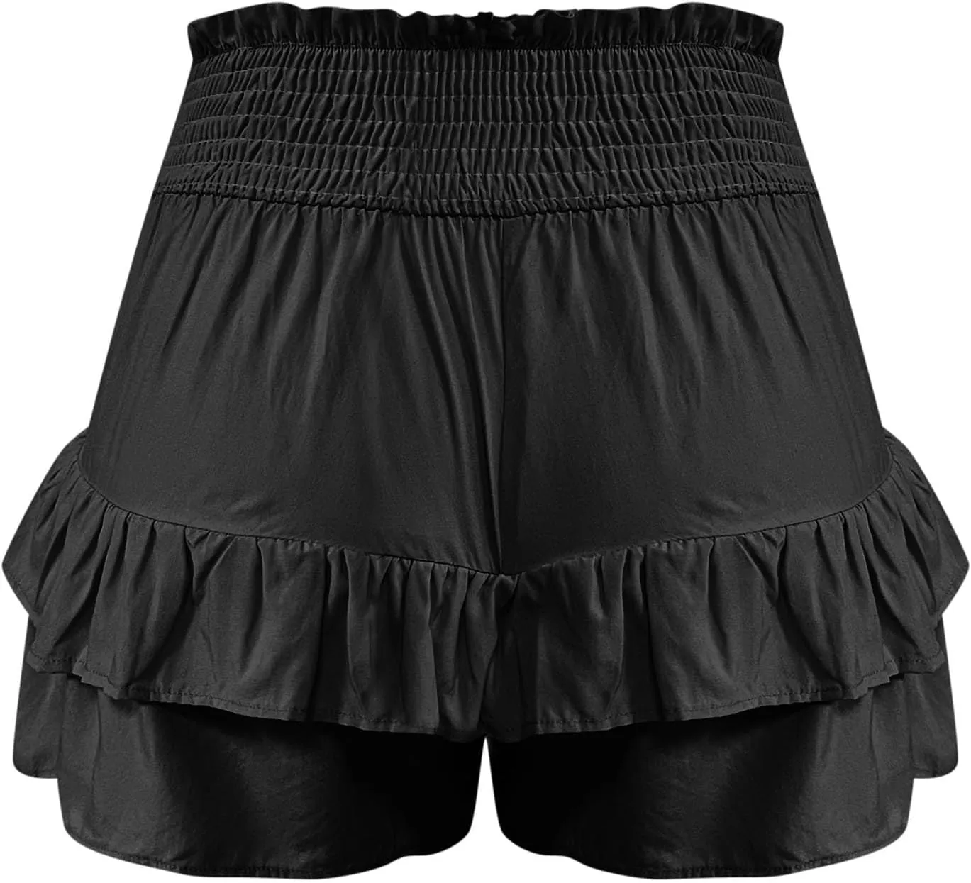 Skorts for Woman Ruched High Waisted Flowy Shorts Boho Ruffle Tiered Mini Skirts 2025 Trendy Casual Summer Outfits